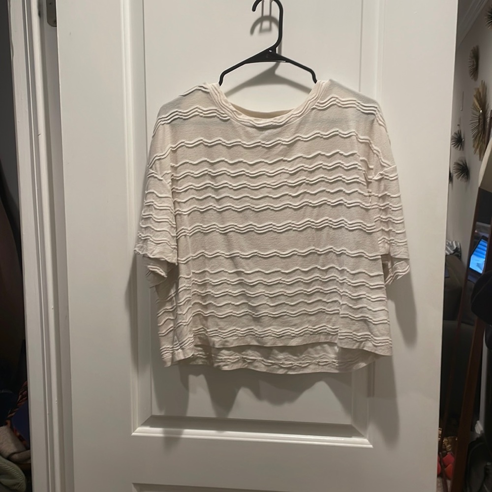 Texture & thread oversized crop tee